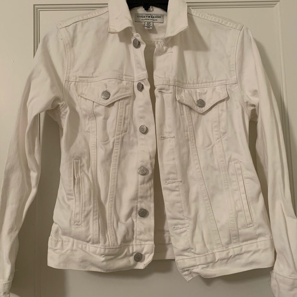 Lucky Brand White Denim Cotton Jacket S